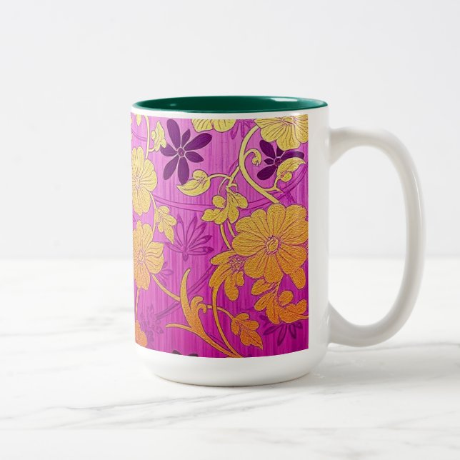 ORIENTAL Pink Golden Pattern - Mug, Cup (Right)