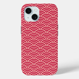 Oriental Pink Sakura Koinobori Fish Scale Pattern iPhone 15 Case