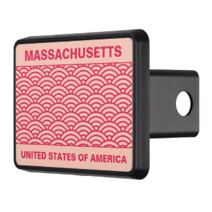 Oriental Pink Sakura Koinobori Fish Scale Pattern Trailer Hitch Cover