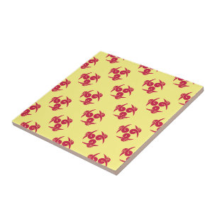 Oriental Pink Three Geese Japan Mon Vector Art Tile