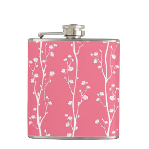 Oriental plum blossom pattern hip flask