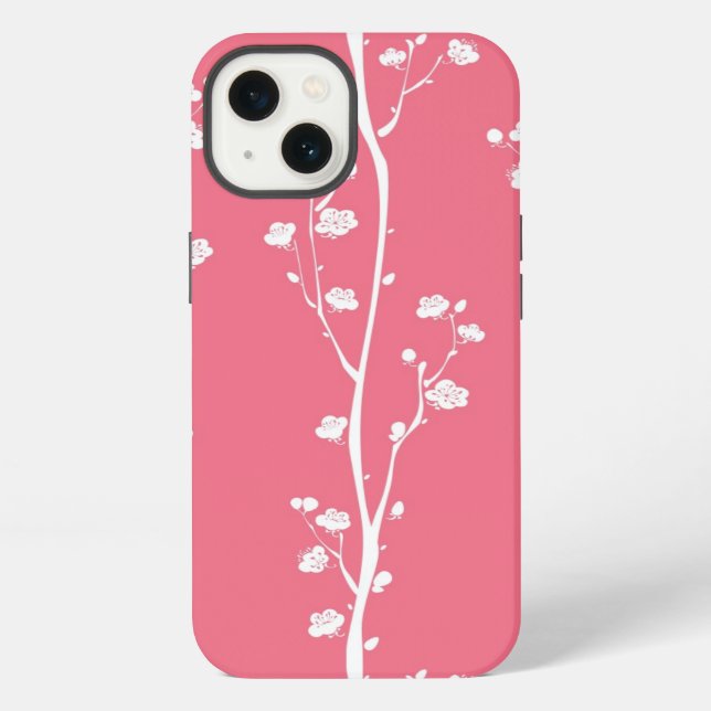 Oriental plum blossom pattern iPhone case (Back)