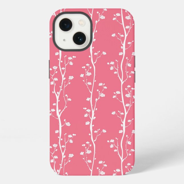 Oriental plum blossom pattern iPhone case (Back)