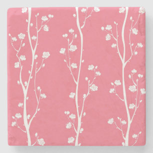 Oriental plum blossom pattern stone coaster