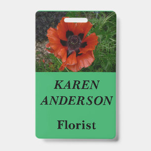 Oriental poppy badge