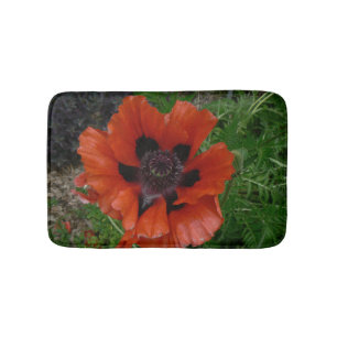 Oriental poppy  bath mat
