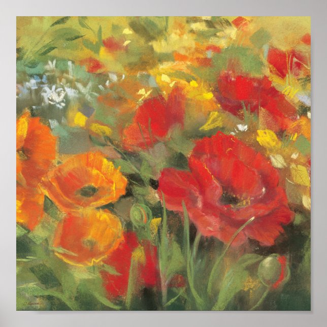 Oriental Poppy Field Poster (Front)