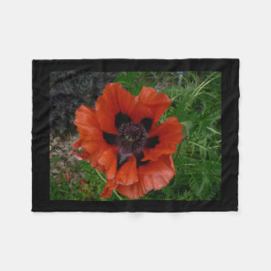 Oriental poppy   fleece blanket
