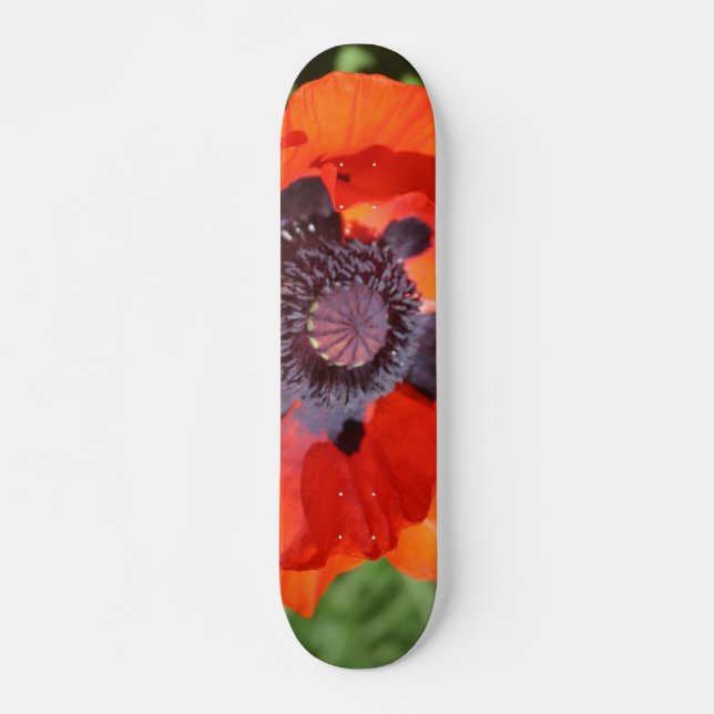 Oriental Poppy Flower Skateboard (Front)