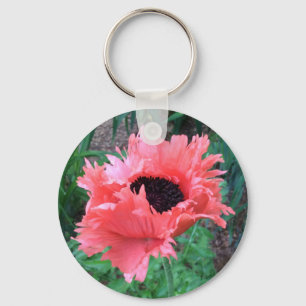 Oriental POPPY "Pink Ruffles" --- Keychain
