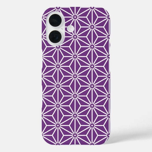 Oriental Purple Ayame Asanoha Japan Oriental Art Case-Mate iPhone Case (Back)