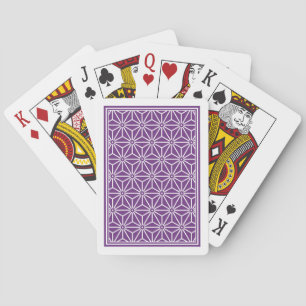 Oriental Purple Ayame Asanoha Japan Pattern Playing Cards