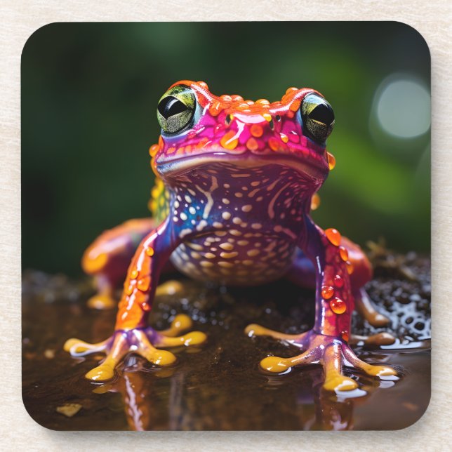 🐸 Oriental rainbow frog Coaster (Front)