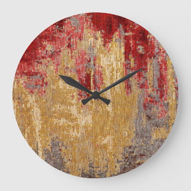 Oriental red-gold carpet texture. large clock (Front)