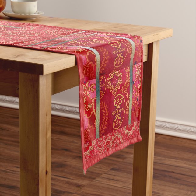 ORIENTAL Red Golden Pattern - Tablecloth, Runner (In Situ)