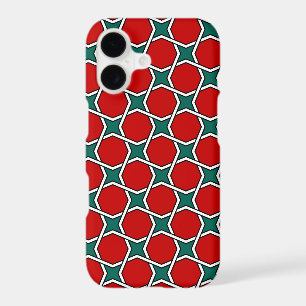 Oriental Red Green Arabic Egypt Geometric Pattern