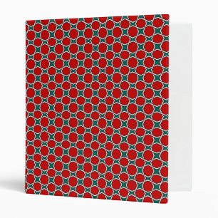 Oriental Red Green Arabic Egypt Geometric Pattern Binder