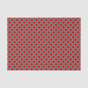Oriental Red Green Arabic Egypt Geometric Pattern Tissue Paper