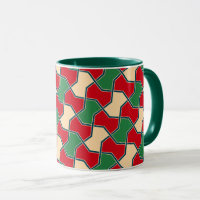 Oriental Red Green Bow Tie Geometric Vector Art