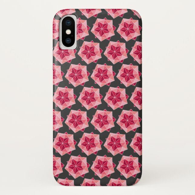 Oriental Red Origami Geometric Ball Pattern Case (Back)