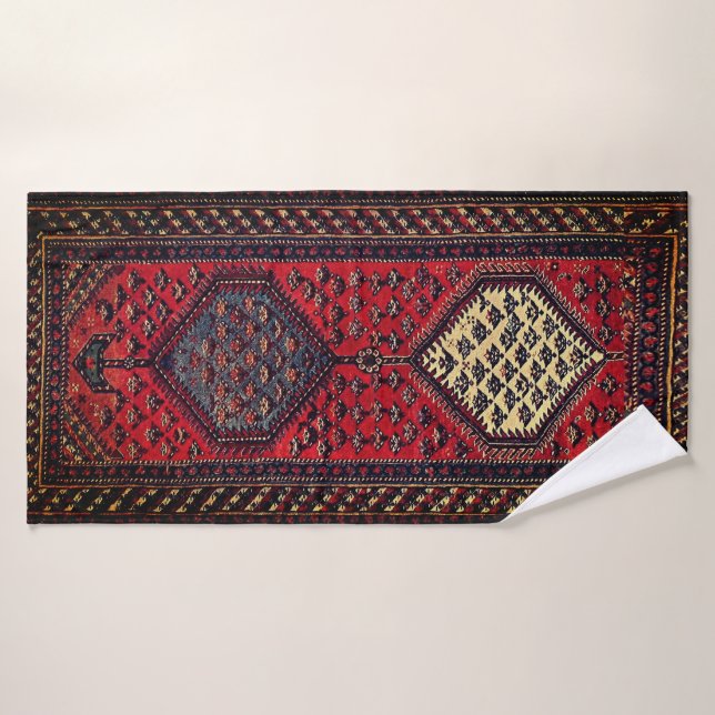 Oriental red runner pattern  bath towel set (Bath Towel)