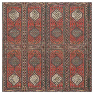 Oriental red runner pattern fabric