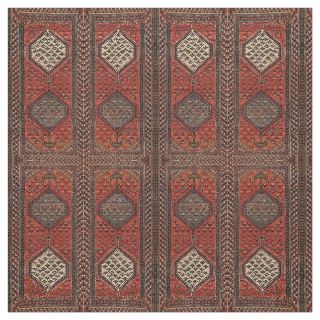 Oriental red runner pattern fabric (Swatch)