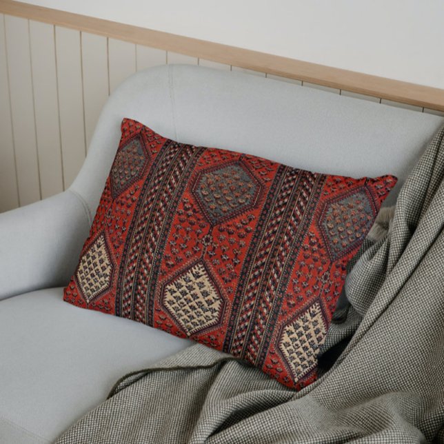 Oriental red runner pattern lumbar pillow (Creator Uploaded)