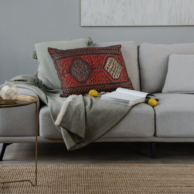 Oriental red runner pattern no2 lumbar pillow (Creator Uploaded)