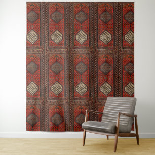 Oriental red runner pattern tapestry