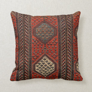 Oriental red runner pattern throw pillow