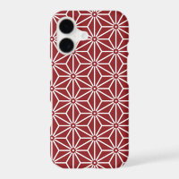 Oriental Red Shinshu Asanoha Japan Pattern