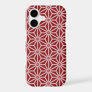 Oriental Red Shinshu Asanoha Japan Pattern