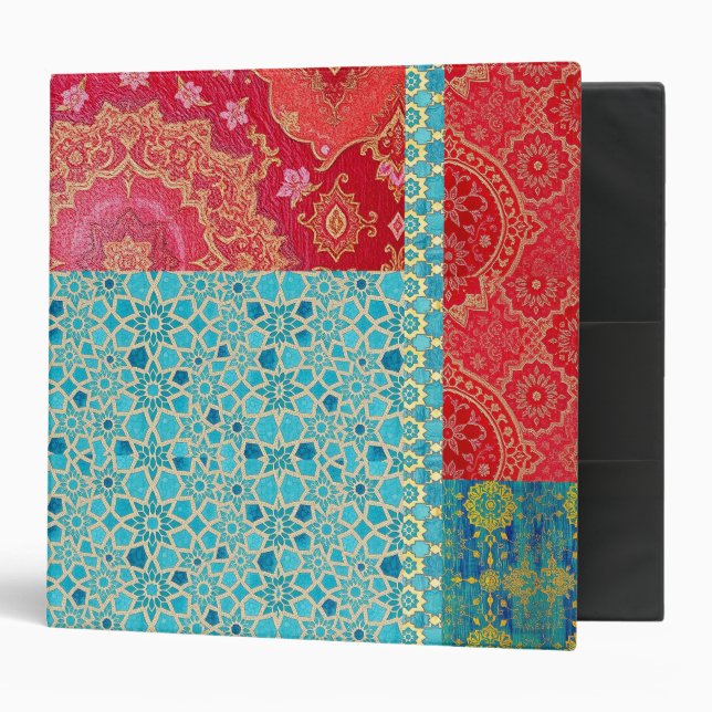 ORIENTAL Red Turquoise Pattern - Binder (Front/Inside)