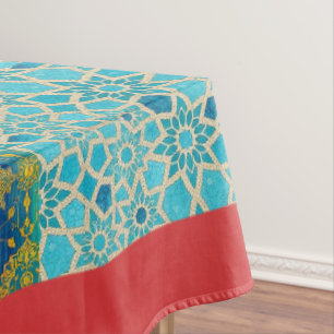 ORIENTAL Red Turquoise Pattern - Tablecloth