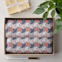Oriental Red White Blue Geometric Arrows Art