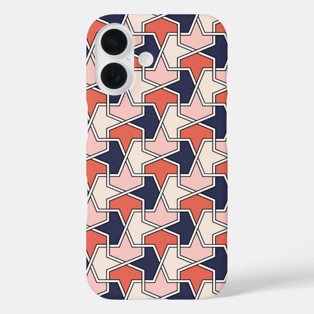 Oriental Red White Blue Geometric Arrows Pattern Case-Mate iPhone Case (Back)