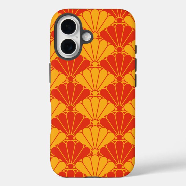 Oriental Red Yellow Kiku Chrysanthemum Mon Pattern Case-Mate iPhone Case (Back)