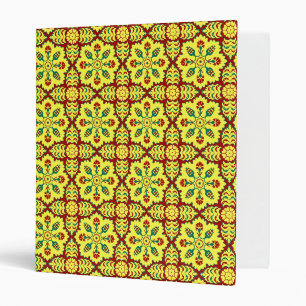 Oriental Red Yellow Ottoman Turkish Tulip Pattern Binder