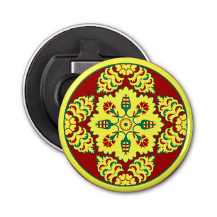 Oriental Red Yellow Ottoman Turkish Tulip Pattern Bottle Opener