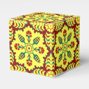Oriental Red Yellow Ottoman Turkish Tulip Pattern Favor Box