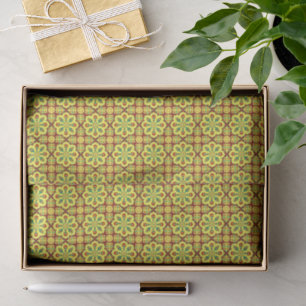Oriental Red Yellow Ottoman Turkish Tulip Pattern Tissue Paper