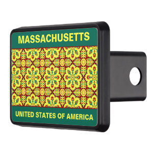 Oriental Red Yellow Ottoman Turkish Tulip Pattern Trailer Hitch Cover