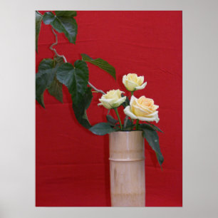 Oriental Rose Arrangement Poster