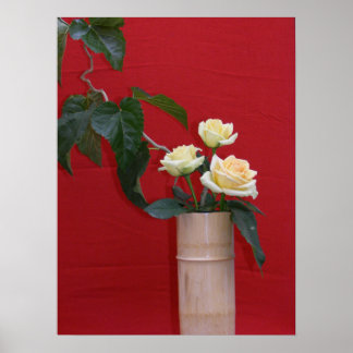 Oriental Rose Arrangement Poster