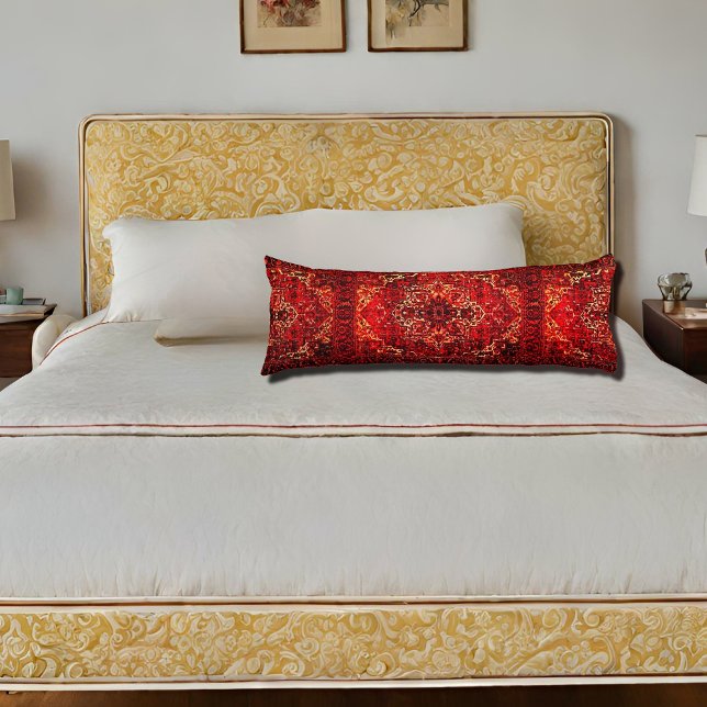 Oriental rug design in  dark red body pillow (Creator Uploaded)