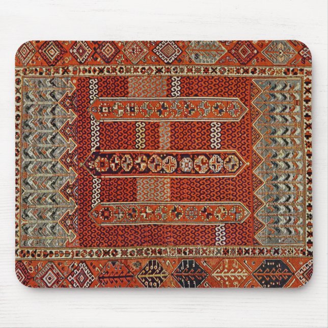 Oriental rug design in orange mouse pad (Front)