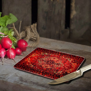 Oriental rug design in vivid colors cutting board
