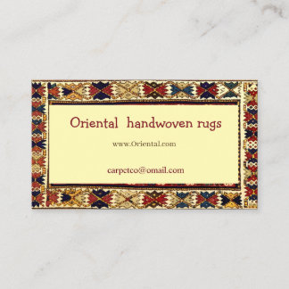 Oriental rug design in  warm colors business card