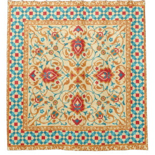Oriental rug, floral ornamental pattern.